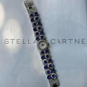 SILVER AND BLUE SUZANNA SOMERS RHINESTONE‎ WATCH